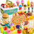 78Pc Pretend Play Food for Kids Kitchen, Cutting Toy Food with Storage