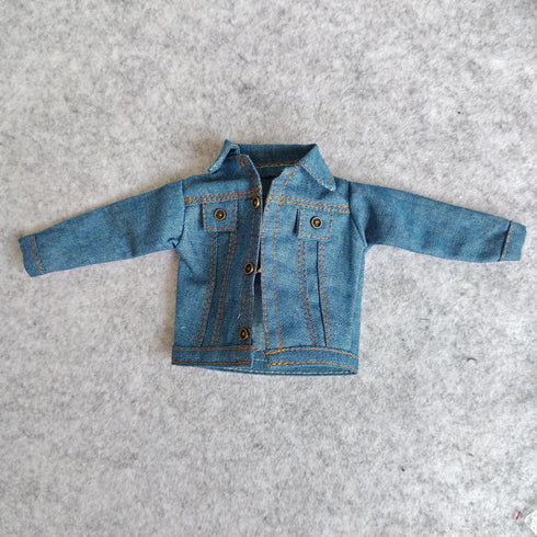 1:6 Scale Jeans Coat Jacket for 12" TBLeague Phicen Male Female Action Figure Doll Clothes (Dark Blue)