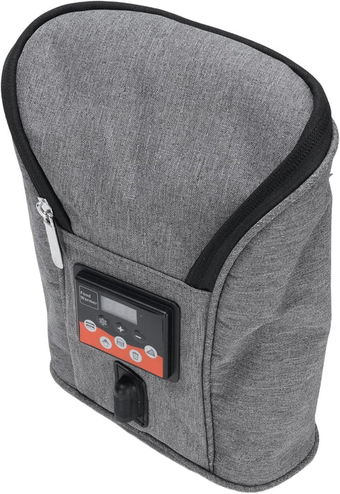 Portable Adjustable Temperature Baby Bottle Warmer Bag - Insulated Milk Heater for Outdoor Use (Grey)
