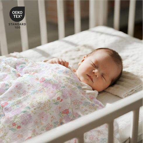 (35" 40") 2-Pack GLLQUEN BABY Muslin Swaddle Blankets Breathable Receiving Blankets x Soft Baby Blankets for Girls
