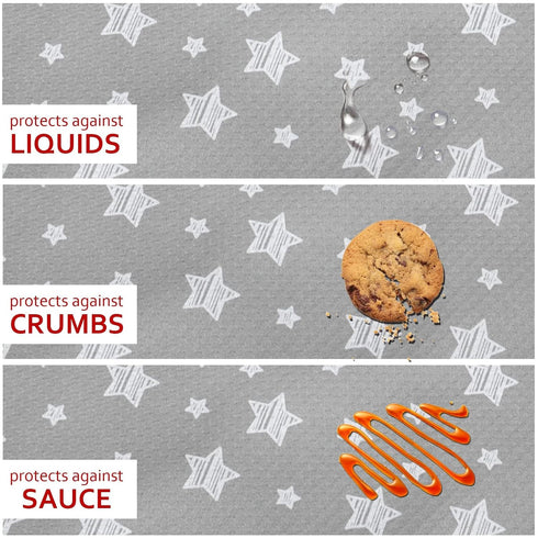 42X46 Inch Splat Mat for Under High Chair, Non Slip Waterproof Mealtime Floor Mats Washable Portable Picnic Splash Mat