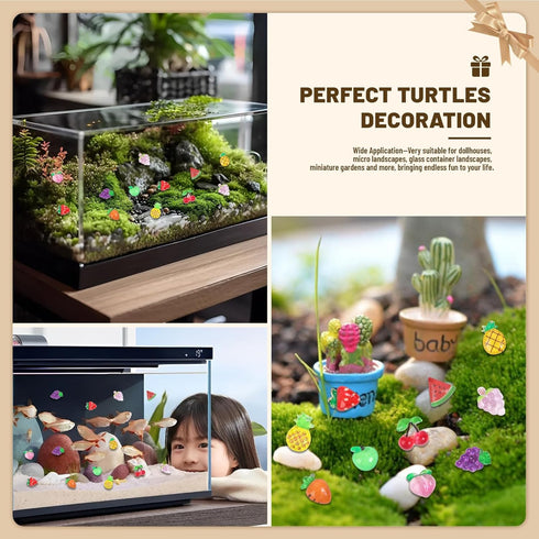Yonseng 200pcs 10 Mini Fruit Decor Resin Tiny Fruits for Crafts Dollhouse Miniatures Mini Resin Things for Fairy Garden