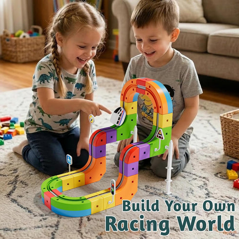 Set 3D 3 4 5 6 7 8 32 klick Rail Electric Train Magic Flexible Race Track for Kids Years Old, pcs Race Car Track Block