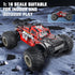 1:18 2WD 20Km/h BEZGAR Remote Control Monster Truck, Scale All Terrain RC Truck, Monster Truck Toys with Light, RC