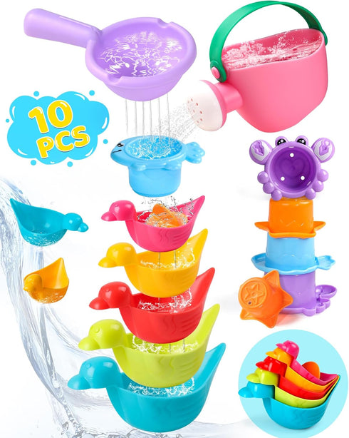 Toddler Bath Toys for Kids Ages 1-3 10 PCS Baby Bath Toys