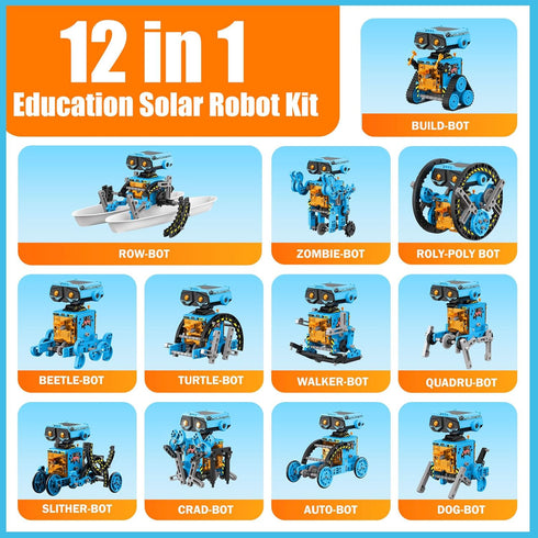 8-12, 12 1 8 9 10 11 12 13 STEM Solar Power Robots Toys for Boys Aged in Educational Building Science Experiment Kit