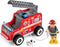 Hape Fire Truck Playset| Wooden Fire Engine Toy with Action Figure &