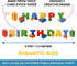 Aliza Premium Party Supplies 7-feet Building Block Birthday Party Supplies Banner by Aliza | Baby Boy Toddler Kids