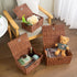 Set of 3 Woven Wicker Storage Baskets with Lid & Lock, Multifunctional Organizer for Nursery, Baby, Clothes