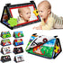 Dr.Rapeti Black and White Tummy Time Floor Mirror for Baby, Infant, Toddler Kids, Washable Non-Toxic Toy with Crinkle