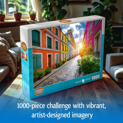 1000 Wonder Forge Rue Cremieux Paris Piece Jigsaw Puzzle for Adults | Unique, Perfectly-Fitting Pieces | Fun, Vibrant
