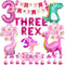 Dino-Rex Baby Girl 3rd Birthday Party Decorations - Pink Dinosaur Supplies for Celebrations
