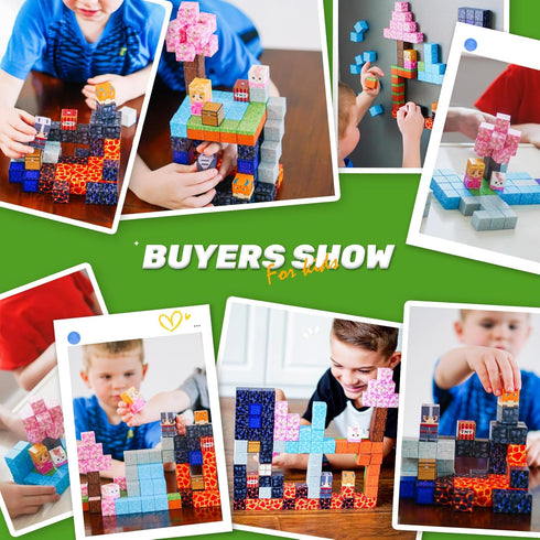 Set, 3+ 84PCS Magnetic Blocks - Build Mine Magnet World Magic Portal Magnetic Tiles Building Blocks Toddler Toy STEM