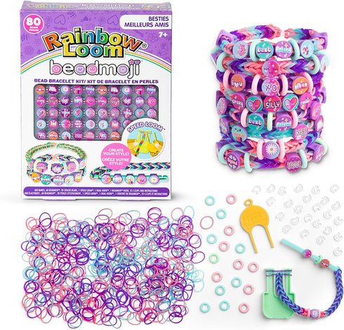 Rainbow Loom Beadmoji 4 Pack Bundle: Besties, Good Vibes, Sweets, Trendy - 4 Rubber Band DIY Charm Kits