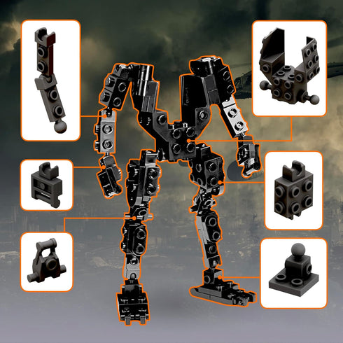 6021 Set, 14+ MyBuild Armed Forces Alpha Fire Support Robot Building Kit, Heavy Tactical Mech with Missile Pod