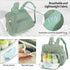 Bevkois Backpack Small Diaper Bag Quilted Mini Baby Crossbody Diaper Bag Tote for Mom and Baby Girls Boys (Matcha