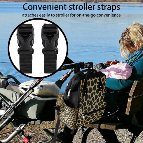 Hsnar Backpack Giraffe Skin Prints Waterproof Diaper Bag Large Capacity Baby Bag with Stroller Straps, Multi-Pocket