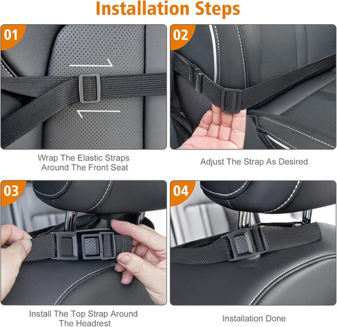 2-in-1 Siivton Car Seat Protector & Kick Mat with iPad Holder - Kids Backseat Organizer with Touchscreen Pocket