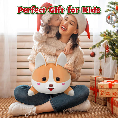 17" Mommy 4 Set, Corgi Plush, Soft Stuffed Animal Dog Pillow Toy, Corgi with Baby Puppy Family Cute Birthday Gift