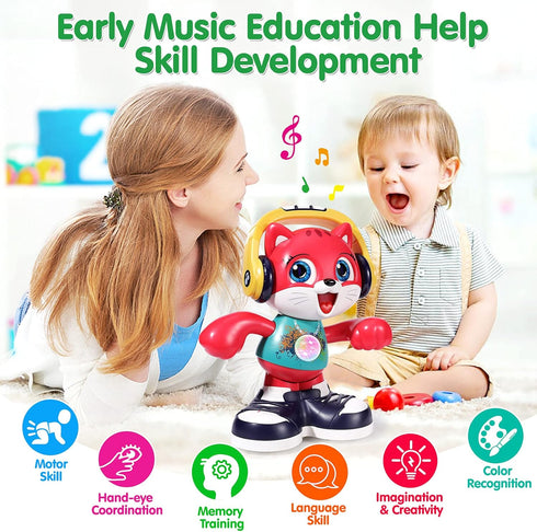 Baby Toys 12-18 Months Dancing Cat Toys for 1 Year Old Boys Girls with Music & Recording, Interactive Learning Toys