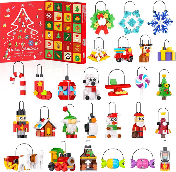 Christmas Advent Calendar 2025 Building Sets, 24 Packs Christmas Ornaments Building Kit,