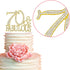 Premium Gold Metal 70 Cake Topper - 70 and Fabulous - 70th Birthday Party Sparkly Rhinestone Decoration, Set in Box