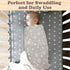 Bublo Baby Muslin Swaddle Blankets - 3-Pack 100% Cotton Receiving Blankets for Boys and Girls - Grey, 47x47 Inches