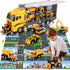 Toddler Construction Toys Car Transport Vehicle with Play Mat, Die-cast Alloy Engineering Gifts for Kids