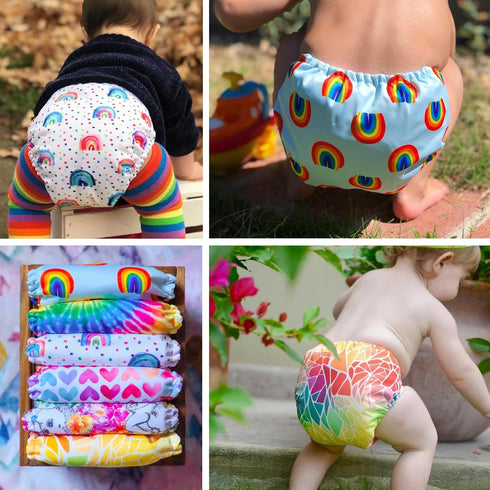 3.0 6 Pack Mama Koala Cloth Diapers for Babies, One Size Washable and Reusable Pocket Diapers for Newborns and Toddlers