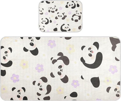 SyXIOP Cute Cartoon White Panda Cooling Baby Waterproof Crib Mattress Protector 28" x