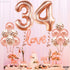 KatchOn Rose Gold 34 Balloon Set, 40 Inch, 34th Birthday Decorations for Women with Confetti Balloons