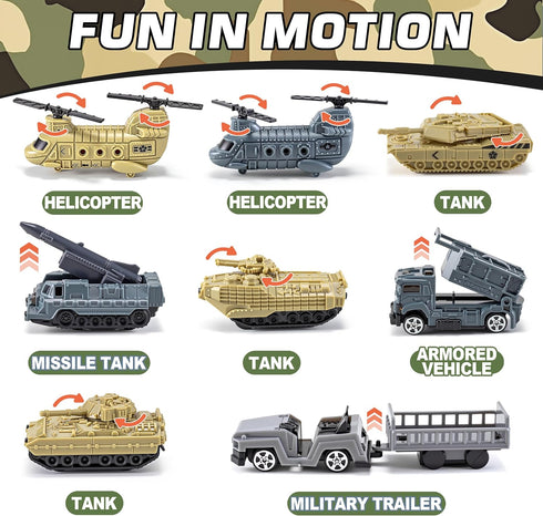 Set, XDUOYJOY Military Helicopter Toys Army Airplane Toys with Vehicles, Trucks, Tanks, Fighter Jets, Plane, Aircraft