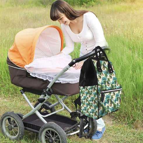 TZTTZT Backpack, Mommy Hawaii Small Island Print Diaper Bag Toddler Baby Girl Boy Diaper Bag for Mom Dad, Bags Travel