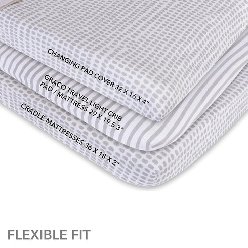 2 Pack 100% Ely's & Co. Waterproof Changing Pad Covers | Cradles Sheets - Jersey Cotton with Waterproof Liner - Neutral