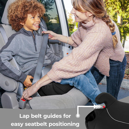 Diono Solana Lightweight Backless Booster Seat - Black, No Latch, Machine Washable