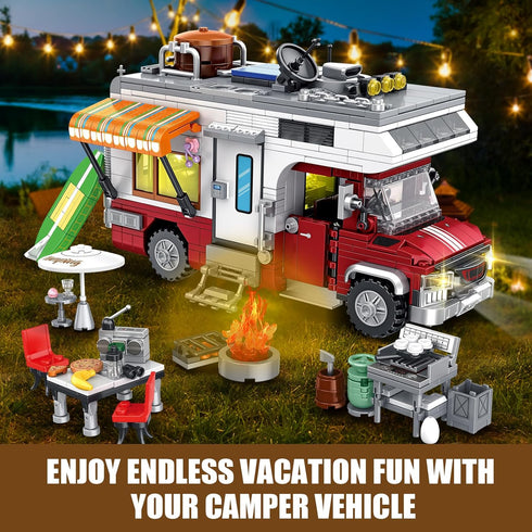Set, Summer 8-12 (924 NEWABWN Camper Van Building Compatible with Rvs Camper Vehicles, Beach Holiday Camping Car