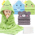 OFUSUY 6 PCS Baby Bath Towels, 3 PCS Animal Hooded Baby Towels &