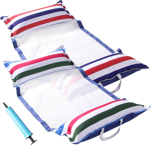 FindUWill Fabric Pool Hammock Floats, XL, 2Pack Inflatable Water Hammocks Floaties 4-in-1