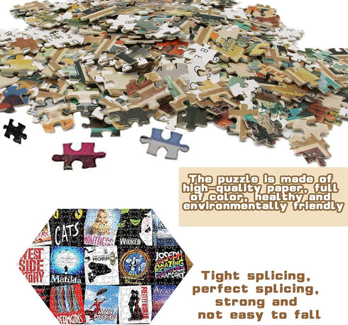 1000 Pieces Custom Broadway Musical Theater Jigsaw Puzzle for Adults and Teens - Large Size Relaxation Gift