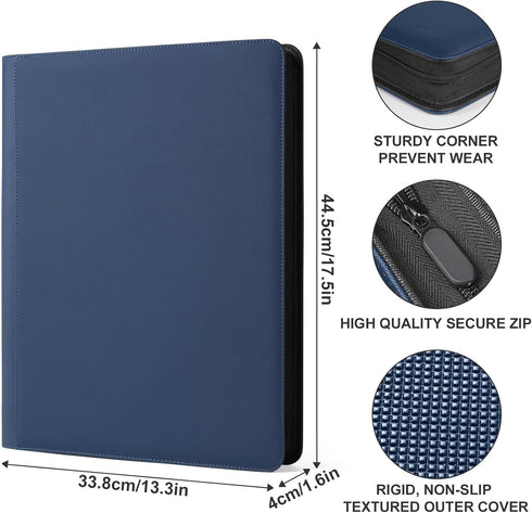 16 1000+ Album, GEAoffice Pockets Card Binder for Cards, Premium Sturdy Card Holder PU Cover Collection Binder for MTG