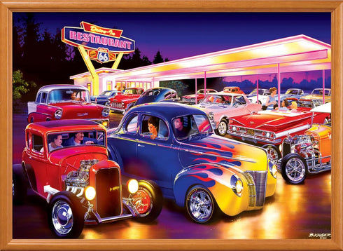 MasterPieces 1000 Piece Jigsaw Puzzle, Friday Night Hot Rod's, 19.25"x26.75" for Adults and Family.