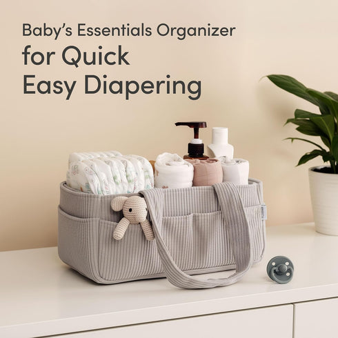 PUTSKA Baby Diaper Caddy Organizer for Changing Table Stylish Nursery Storage Basket, Newborn Essentials, Baby Shower