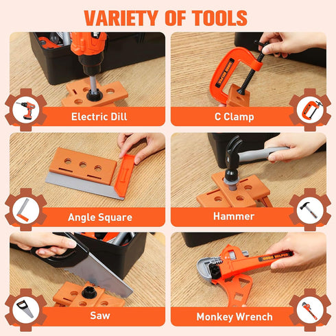 Set 48 Set 3,4,5,6,7,8 Kids Tool Zealous pcs Toddler Tool with Tool Box & Electronic Toy Drill, Pretend Play Kids Toys
