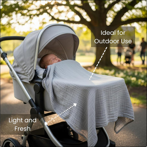 Generic Set 3 47x43 Muslin Swaddle Blankets for Baby, of Soft Bamboo & Cotton Newborn Swaddle Blanket, Breathable