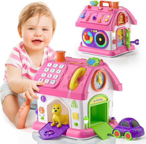 Talkfun Montessori Toy for 1 Year Old Girl Gifts, Musical Bilingual Educational
