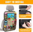 ULEEKA 11" 10 2 Pack, Car Backseat Organizer with Table Holder, Storage Pockets Seat Back Protectors Kick Mats for Kids