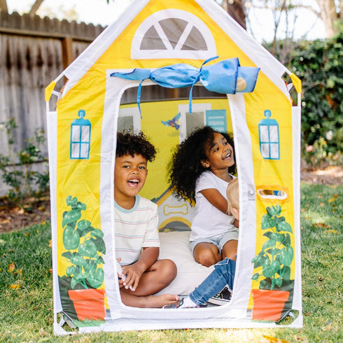 Melissa & Doug Cozy Cottage Fabric Play Tent and Storage Tote - Yellow