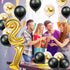 21st Birthday Decorations for Him, 40 Inch Gold 21 Number Balloons, Cheers to 21 Years Banner, Fringe Curtains and Cups