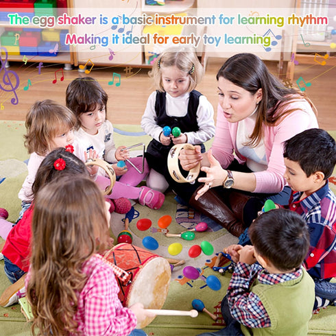 60 36 Packs 24 Packs Augshy Pcs Egg Shaker Musical Instruments for Kids, Maracas Eggs with Dance Scarves for Kids Music