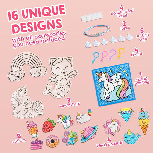 16 5D 6-12, 6, 7, 8+ Klever Kits Projects Gem Painting, Kids Diamond Art Kit for Kids with Diamond, Arts and Crafts